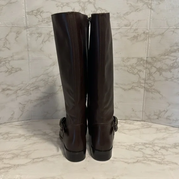 Coach ladies dark chocolate brown tall Brynn Riding leather Boots size 10 B - Picture 8 of 13